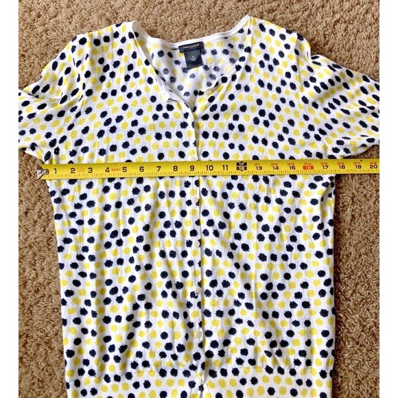 Ann Taylor Womens Short Sleeve Button Up Cardigan Lightweight Polkadot, Medium - Picture 6 of 6